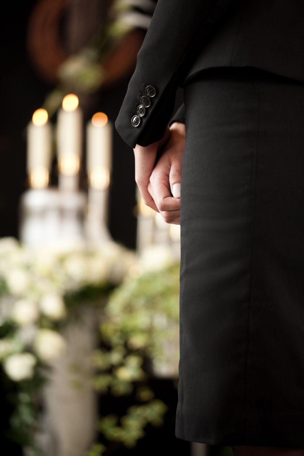 woman at a funeral