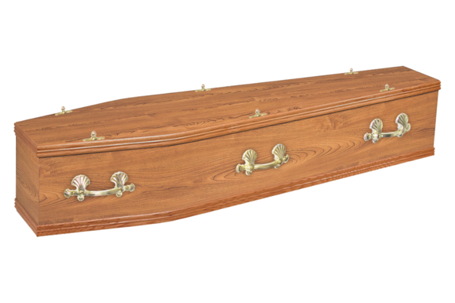 Traditional Square End Veneered Coffin